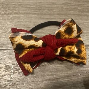 Leopard Print and Red Bow Headband